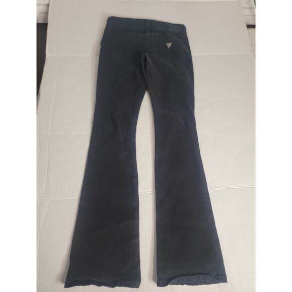 Guess Jeans SZ 26 Black Y2K Low Rise Daredevil Bootcut Stretch Distressed Pants - Picture 11 of 13